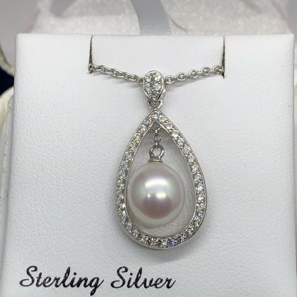 fine jewelry Jewelry - Freshwater Cultured Pearl Cubic Zirconia silver